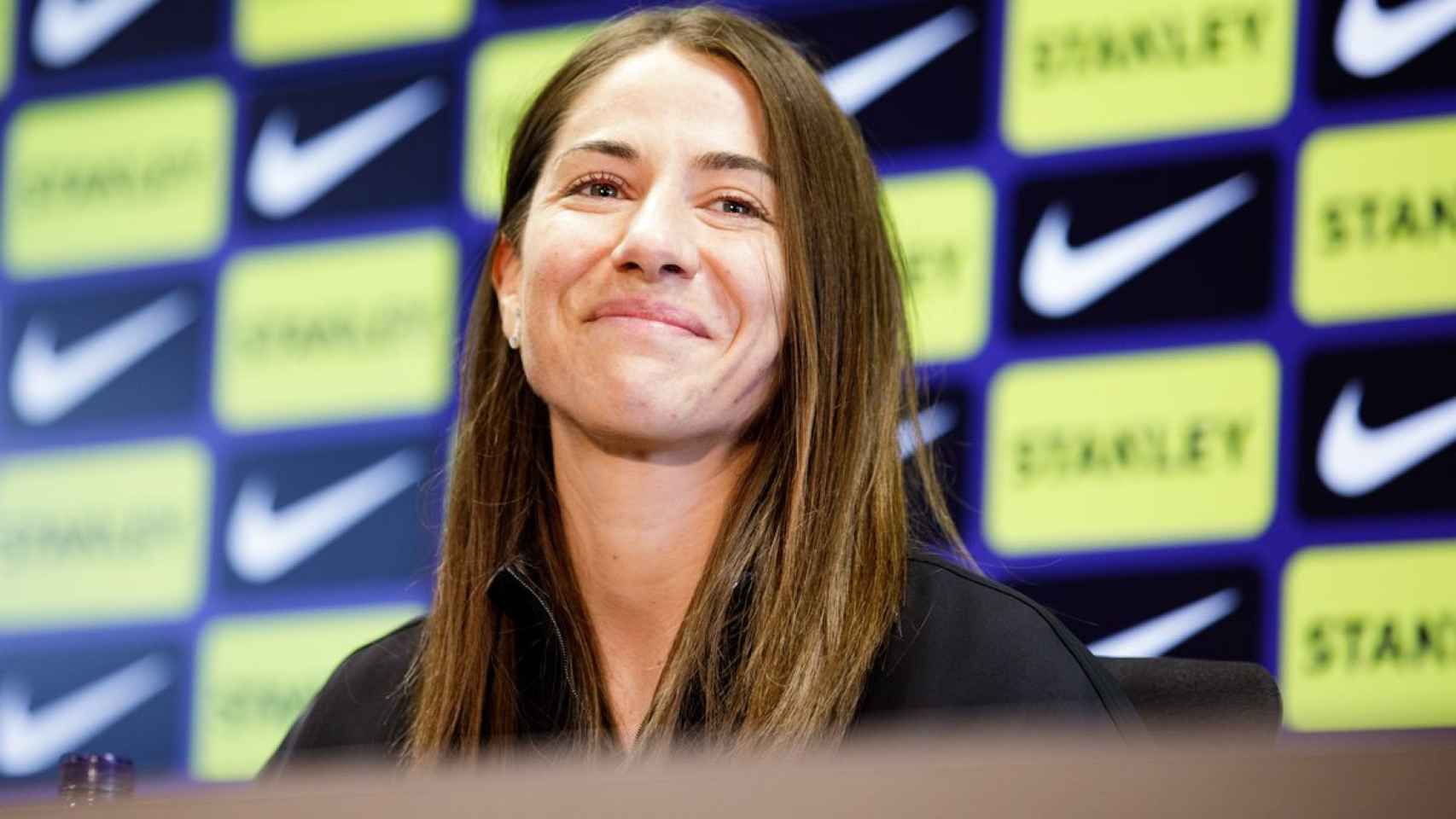 Vicky Losada, en una rueda de prensa del Barça Femenino / FCB