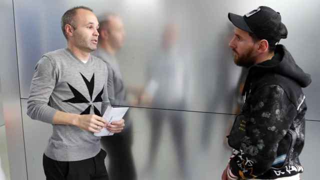 Una foto de Andrés Iniesta y Leo Messi en su visita a la Ciutat Esportiva / FCB