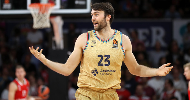 Mike Tobey, durante el partido contra el Bayern en Euroliga / FCB