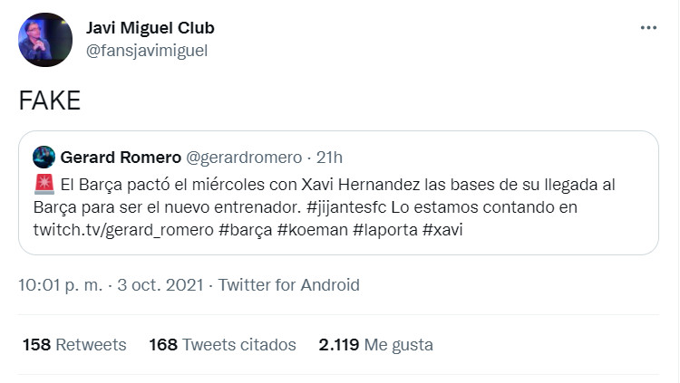 Javier Miguel twitter/rrss