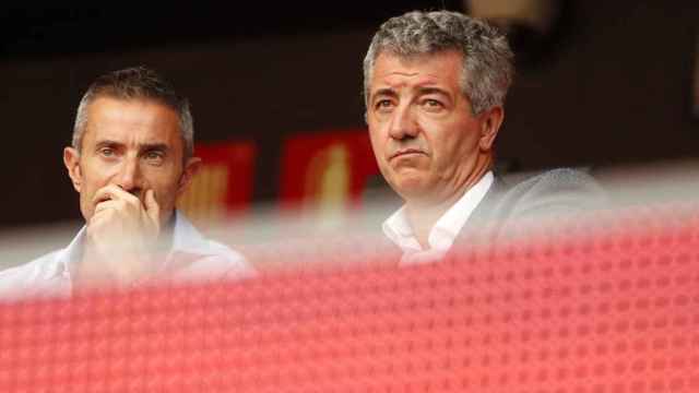 Gil Marín en el palco del Wanda Metropolitano / EFE