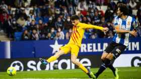 Pedri, en la acción del primer gol del Barça en el campo del Espanyol / FCB
