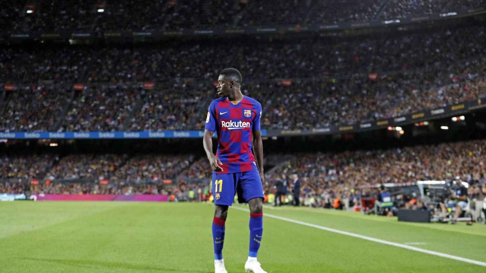 Ousmane Dembelé en un partido con el Barcelona EFE