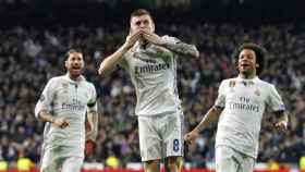 Toni Kroos celebra un gol del Real Madrid / EFE