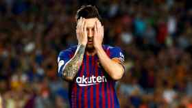 Leo Messi lamenta una ocasión fallada con el FC Barcelona EFE