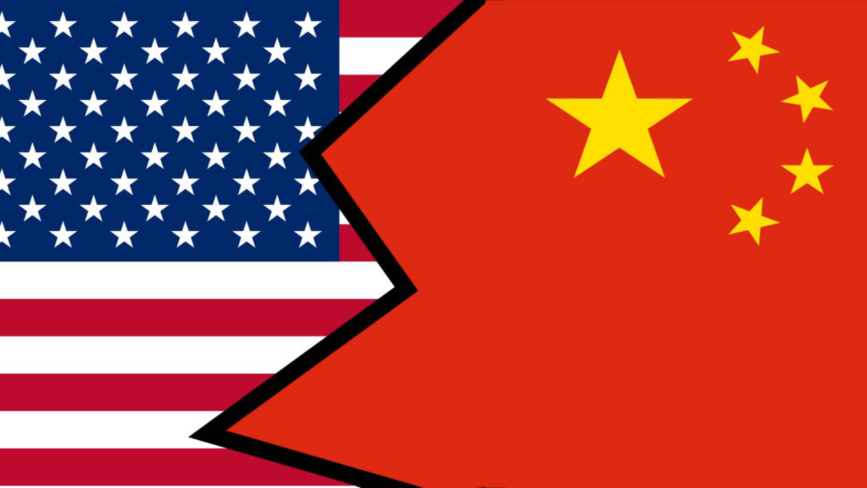 Banderas de Estados Unidos y China, países que protagonizan la guerra de la dependencia tecnológica / LECS