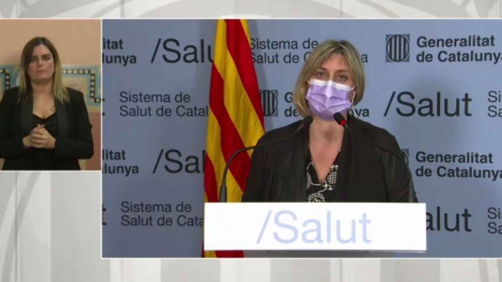 La consellera de Salud, Alba Vergés, en la rueda de prensa en la que anunció el confinamiento de la Cerdanya y el Ripollés / EP