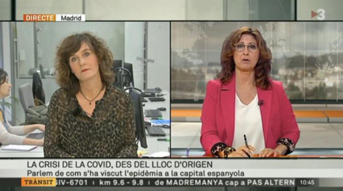 Los rótulos de los informativos de TV3 señalan Madrid como origen del coronavirus / CG
