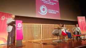 Una de las intervenciones durante la La 'Jornada sobre convivencia lingüística en Cataluña' que organiza SCC en Barcelona / SCC