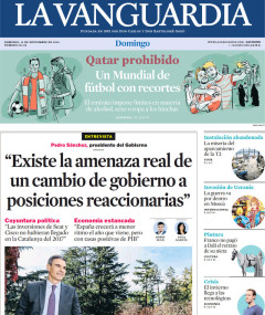 Portada de La Vanguardia, 13 de noviembre de 2022