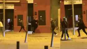 Tres imágenes de la pelea a machetazos ante un pub de Figueres (Girona) / CG