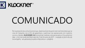 Comunicado de Klockner, comercial de material de medicina dental cuya sede deja Cataluña / TWITTER
