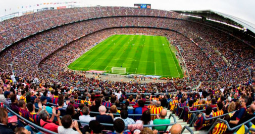 Vista aérea del Camp Nou, el estadio del FC Barcelona / CG