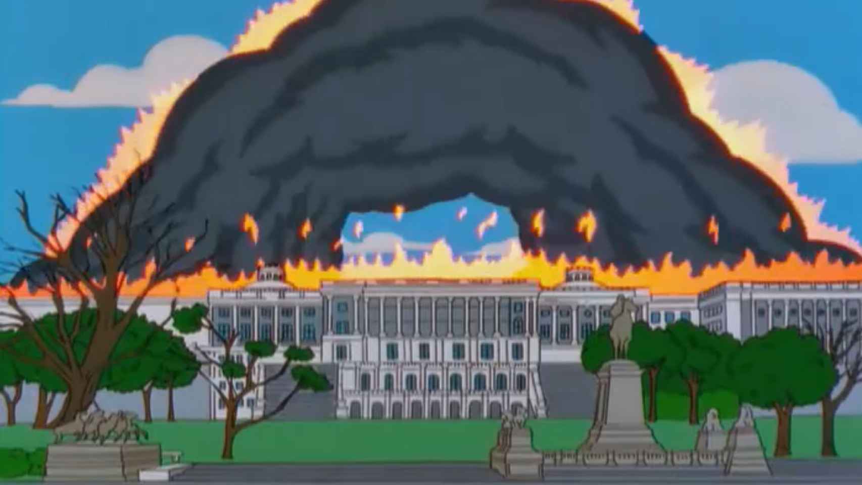 El Capitolio en llamas, visto por 'Los Simpson' / YOUTUBE