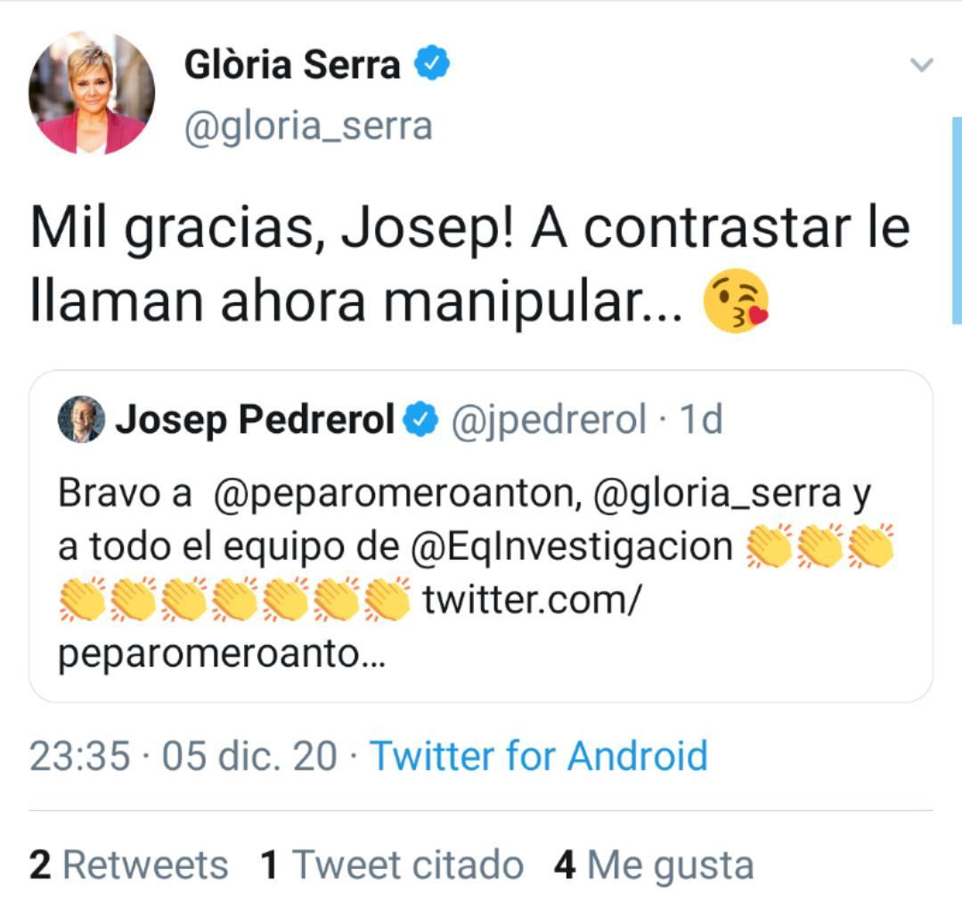 Tweet de Glòria Serra
