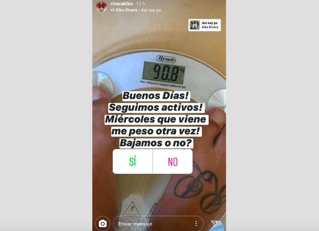 Kiko Rivera desvela su peso actual a través de las redes sociales / INSTAGRAM