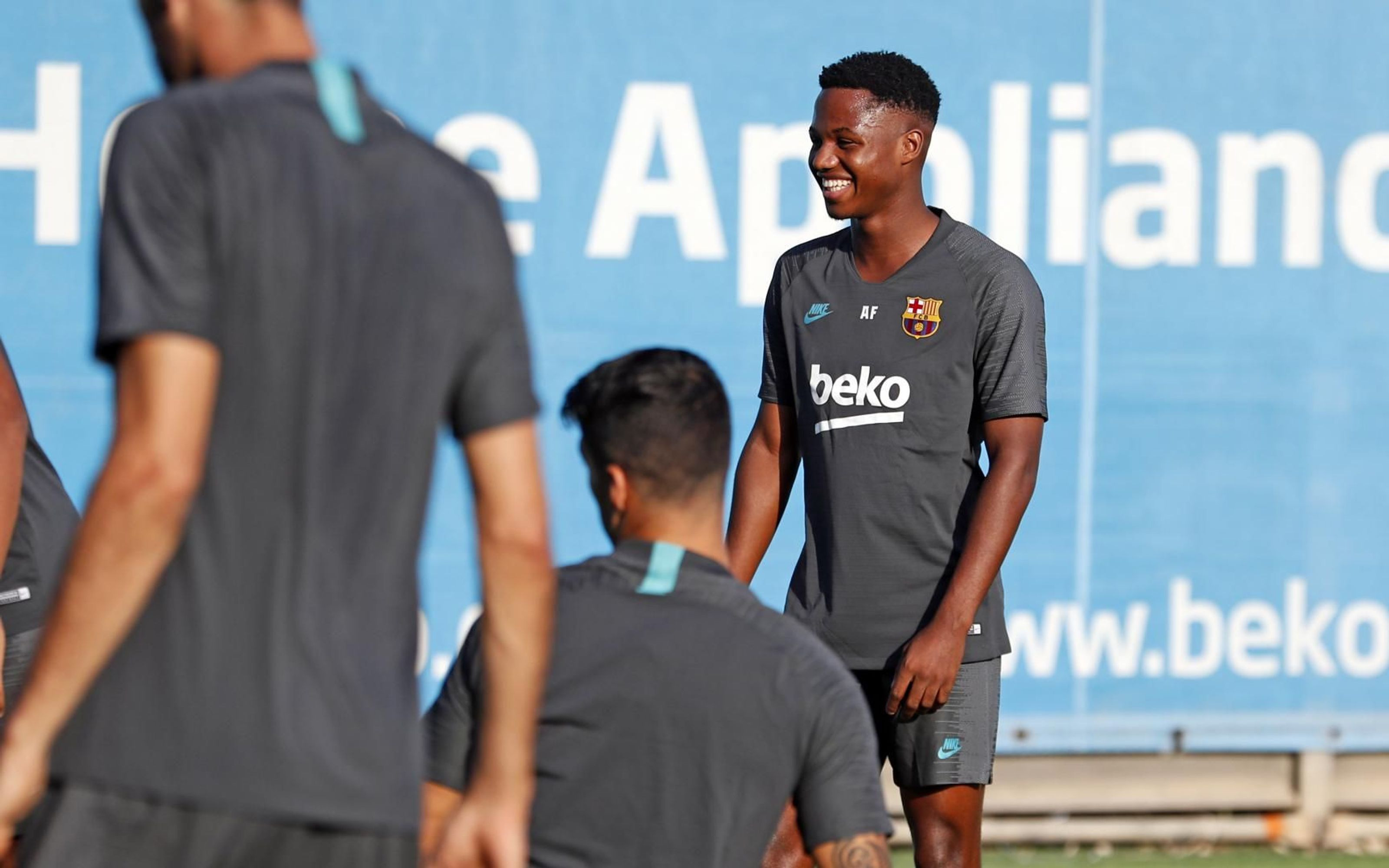 Ansu Fati entrenando con el Barça antes de enfrentarse al Inter de Milán / FC Barcelona