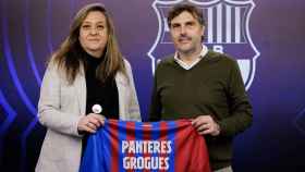 Elena Fort, vicepresidenta institucional del Barça, en la firma del convenio con Panteres Grogues / FCB