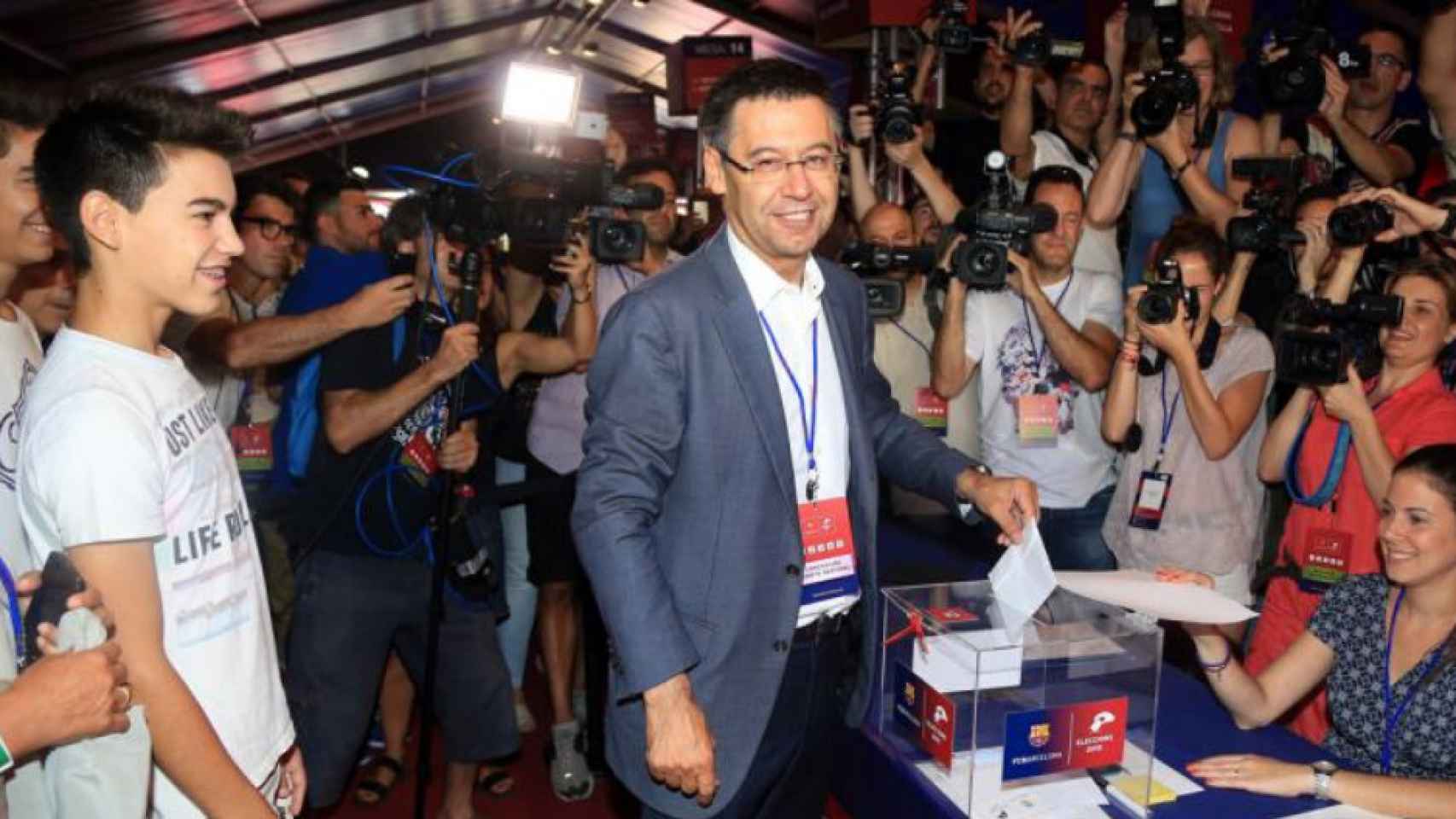 Josep Maria Bartomeu durante las elecciones de 2015 / Redes