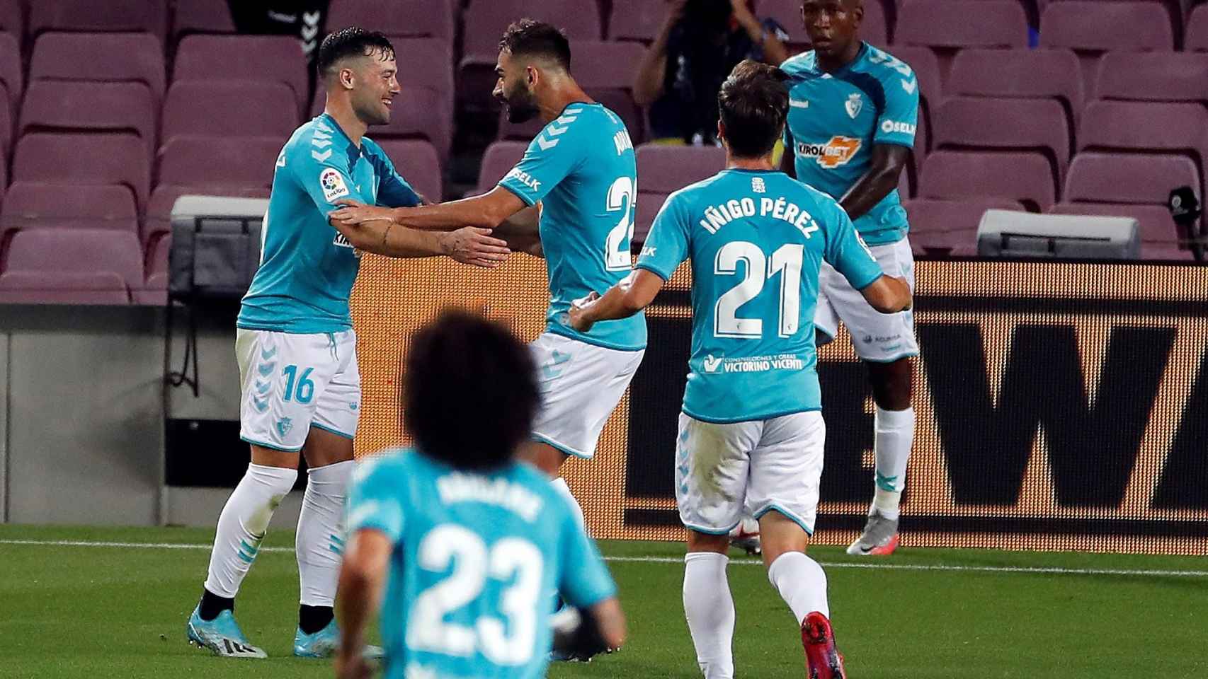 Celebración del gol de Arnaiz en el Barça - Osasuna / EFE