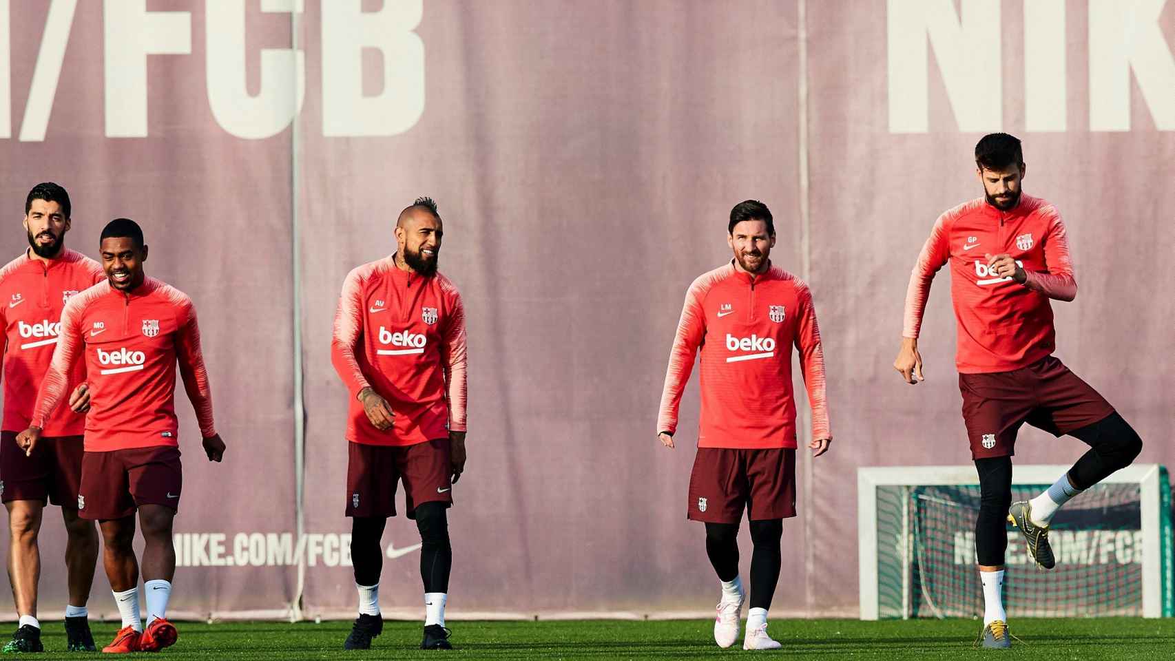 Arturo Vidal en un entrenamiento con el FC Barcelona EFE