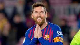 Messi, durante un partido con el Barça / EFE