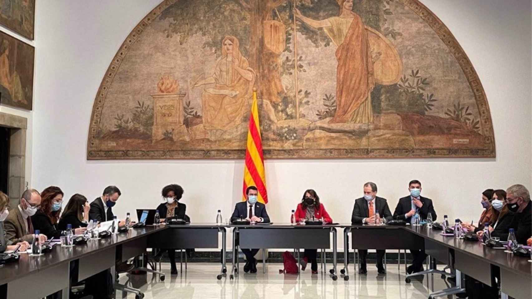 Reunión del comité de acogida de refugiados con el presidente de la Generalitat, Pere Aragonès / GOVERN