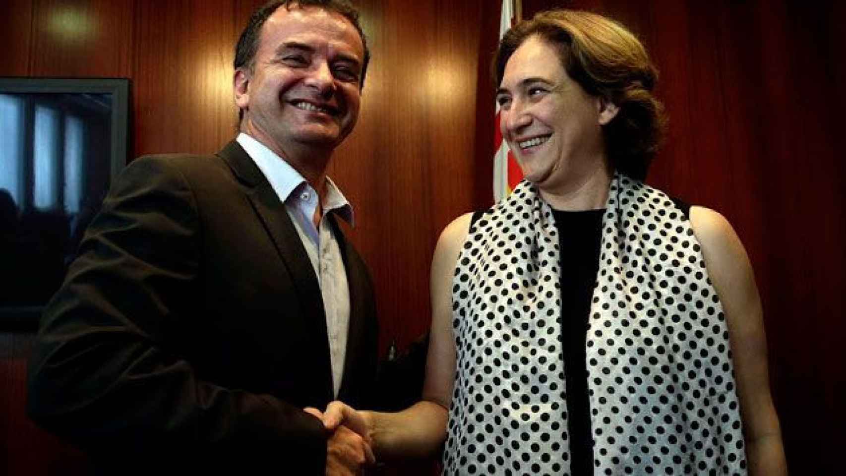 El líder de ERC en Barcelona, Alfred Bosch, y la alcaldesa, Ada Colau / CG
