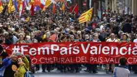 Manifestación soberanista organizada por Acció Cultural País Valencià / EFE