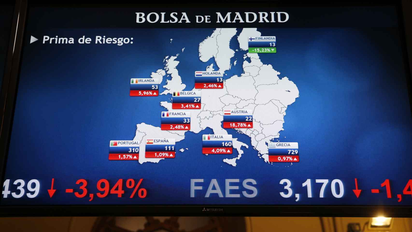 Caída del Ibex 35 en la Bolsa de Madrid / EFE