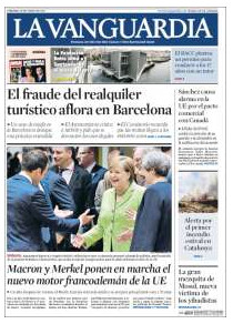 Portada de La Vanguardia del 23 de junio