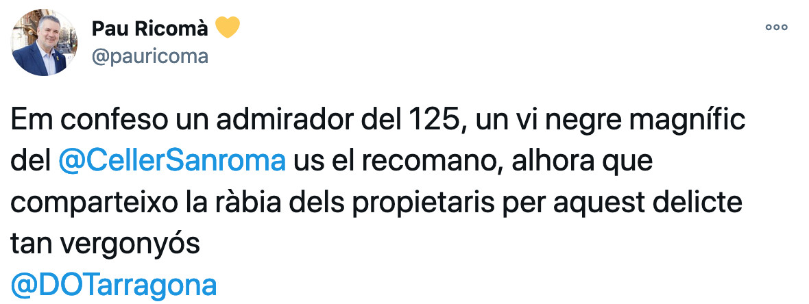La DO Tarragona denuncia el ataque contra el Celler Sanromà / TWITTER
