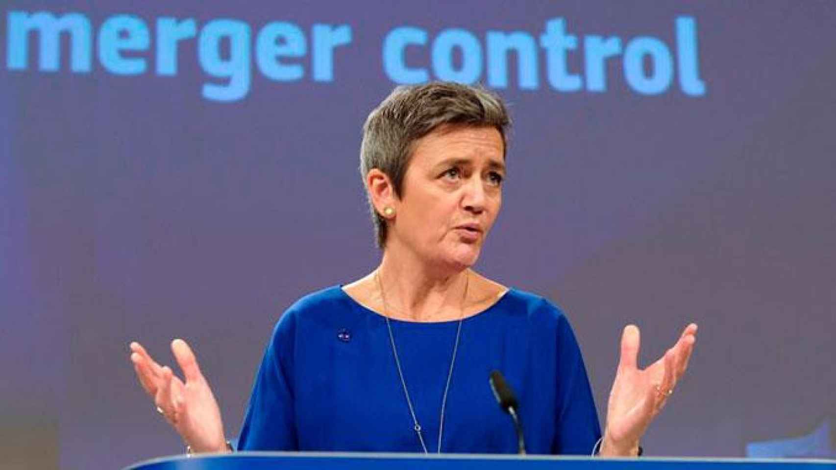 La comisaria europea de Competencia, Margrethe Vestager, informa que la Comisión Europea ha bloqueado la fusión de Alstom y Siemens / EFE