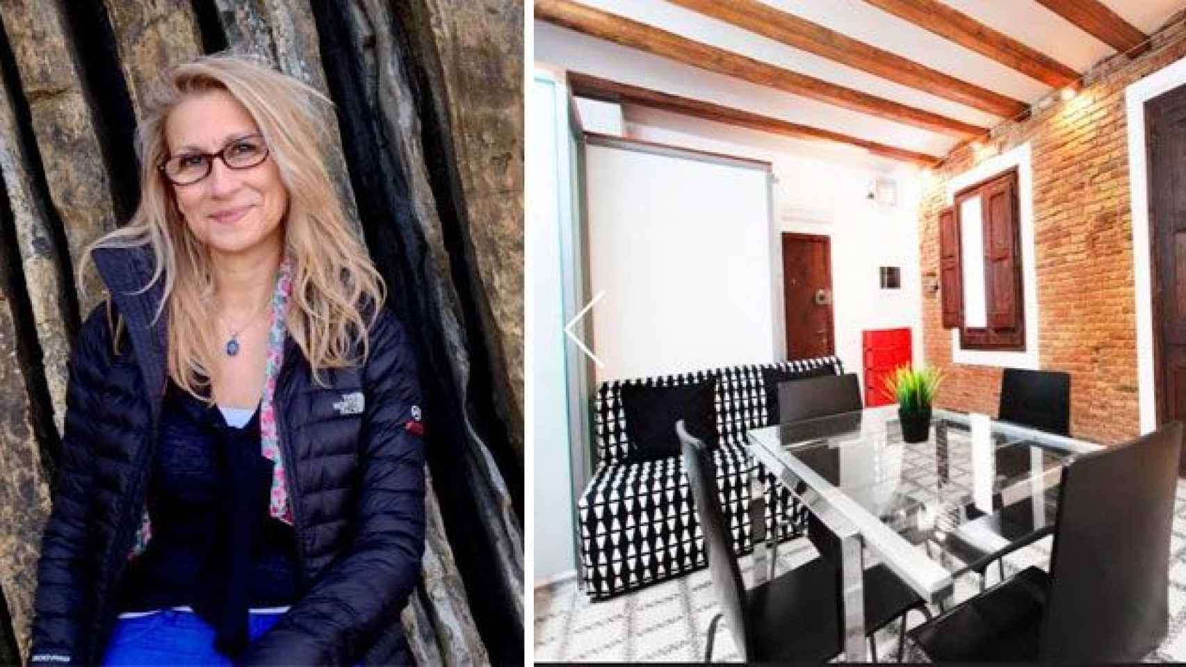 Montse Pérez, la víctima del realquiler en Airbnb, y su piso en Barceloneta, en la Ciudad Condal / CG