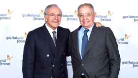 Isidro Fainé (i) y Salvador Gabarró (d) tras el relevo en la presidencia de Gas Natural Fenosa / CG