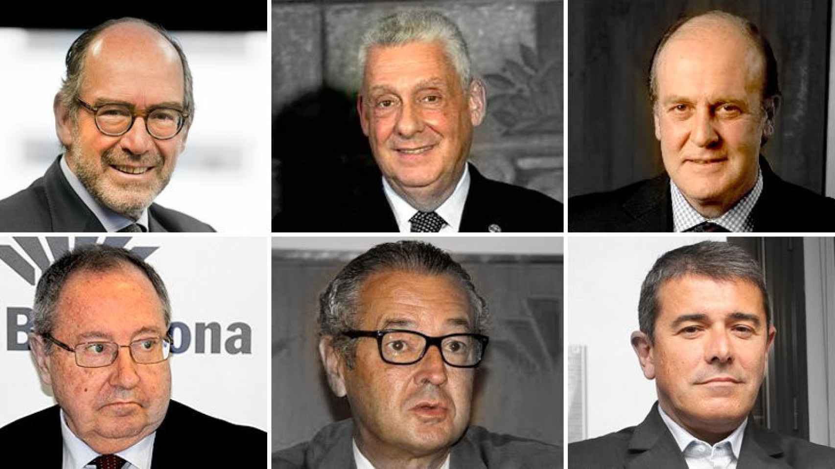 Pedro Fontana, Jordi Clos, Enrique Lacalle, Josep Lluís Bonet, Luis Conde y Agustí Cordón, consejeros y director general de Fira de Barcelona.