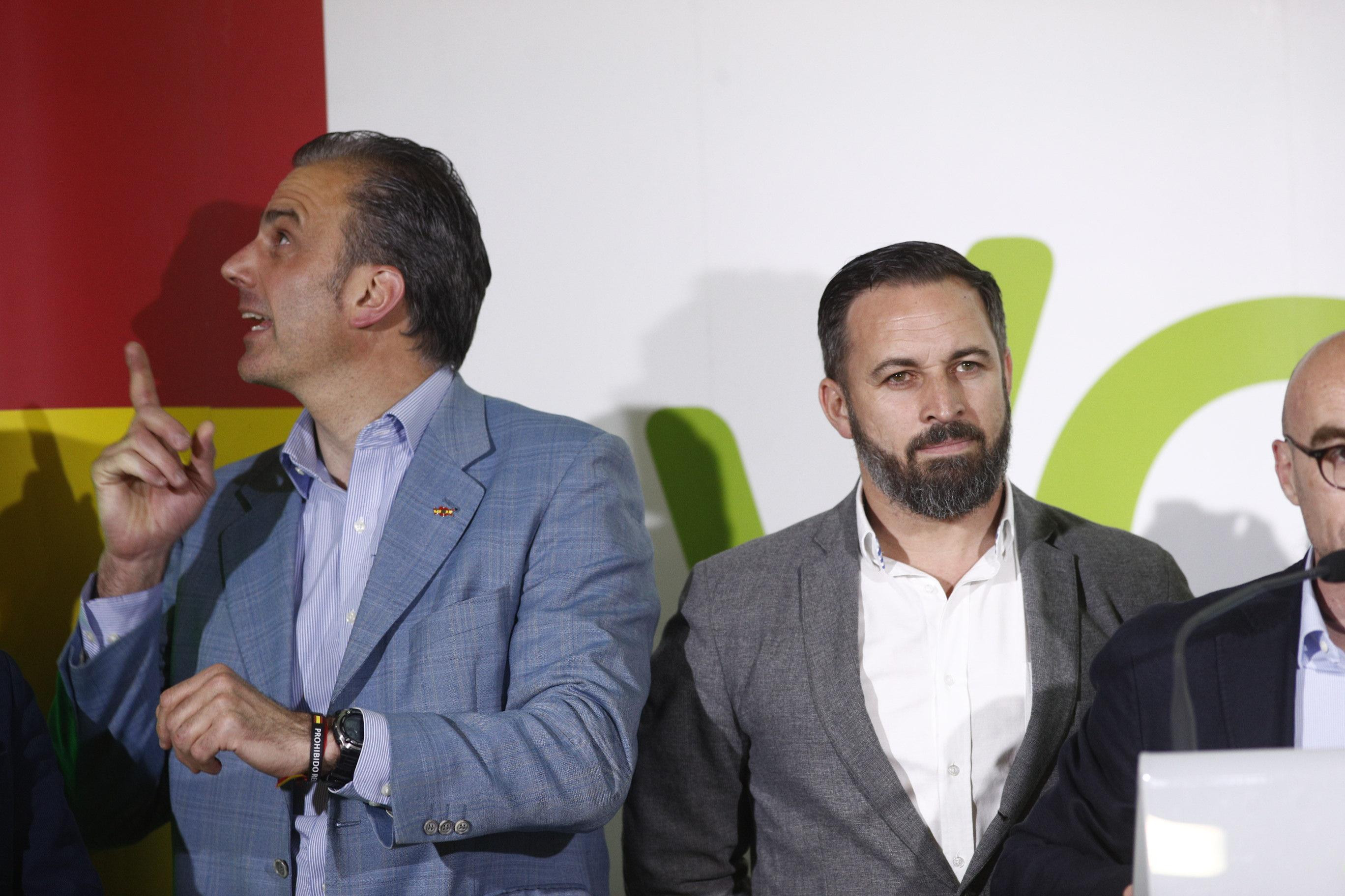 Santiago Abascal y el candidato de VOX a la alcaldía de Madrid, Javier Ortega Smith / EUROPA PRESS