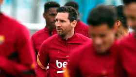 Leo Messi, durante un entrenamiento con el Barça / EUROPA PRESS