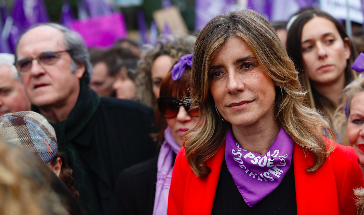 Begoña Gómez en la manifestación del Día Internacional de la Mujer en Madrid / AGENCIAS