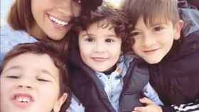 Antonella Roccuzzo con sus hijos