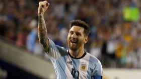 Leo Messi celebra un triunfo con la selección de Argentina / EFE