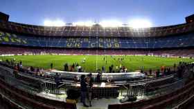Las cámaras de RTVE se preparan para un clásico disputado en el Camp Nou / RTVE