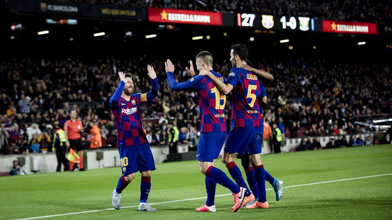 Lenglet celebra con Messi su gol ante el Leganés | FCB