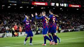 Lenglet celebra con Messi su gol ante el Leganés | FCB