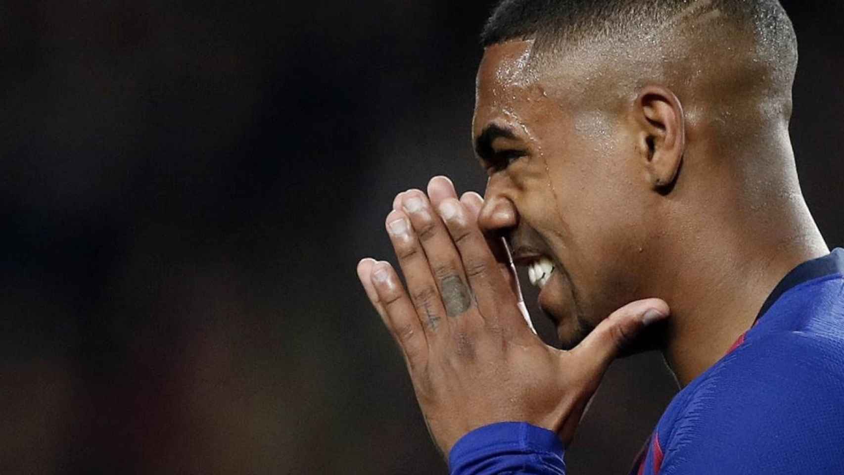 Una foto de Malcom lamentando una ocasión durante un partido del Barça / FCB