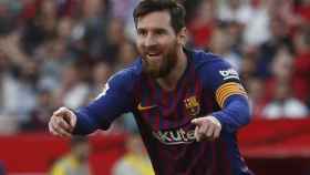 Leo Messi celebra un tanto anotado con el FC Barcelona / EFE