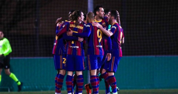 Los jugadores del Barça, celebrando un gol contra el Cornellà | FCB