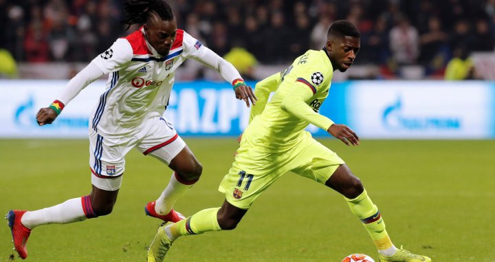Una foto de Ousmane Dembelé durante el partido contra el Olympique de Lyon / EFE