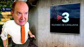 Vicent Sanchis, ante las puertas de TV3 / FOTOMONTAJE DE CG