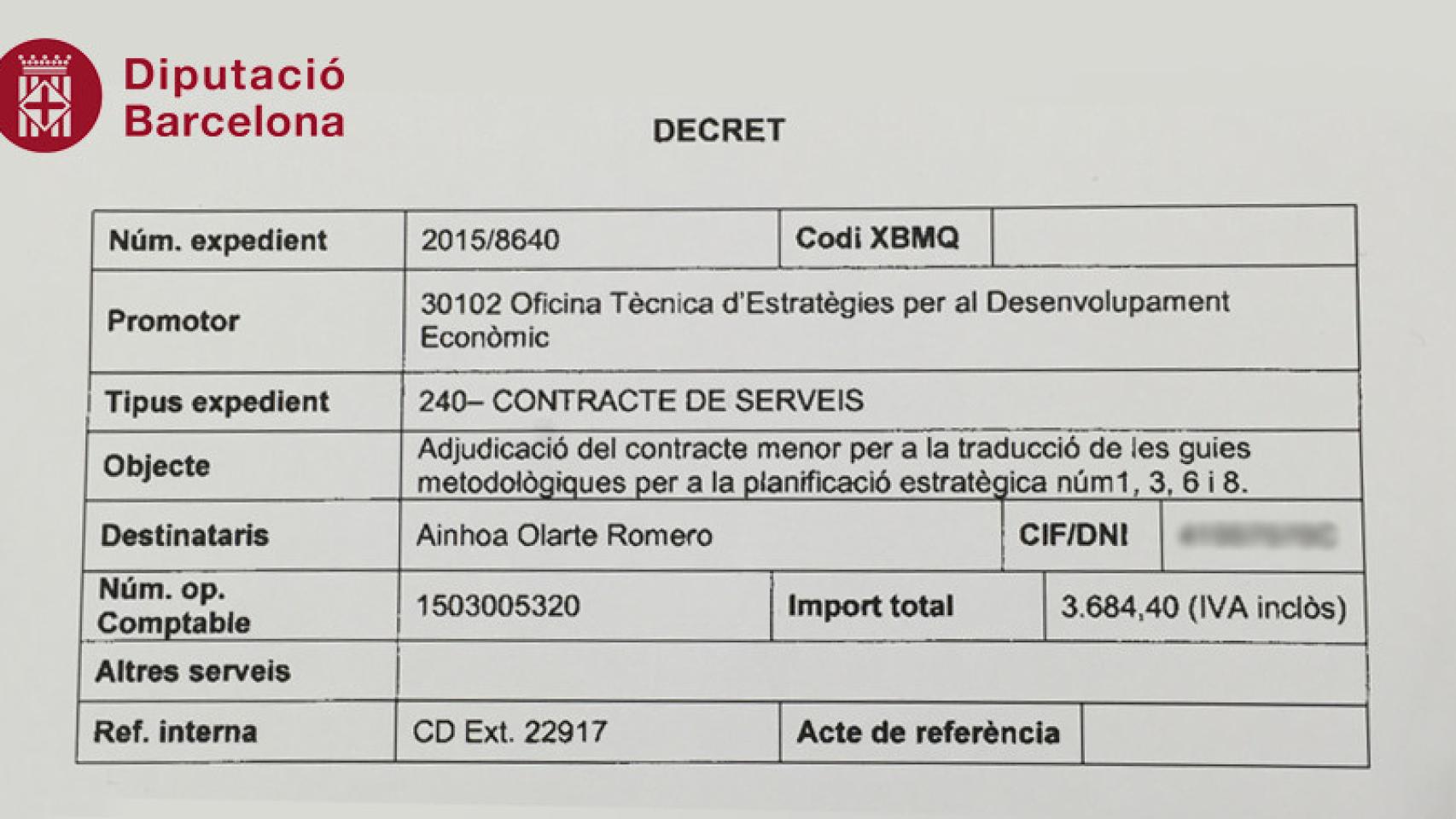 La Diputación de Barcelona no tiene a nadie que sepa traducir al castellano